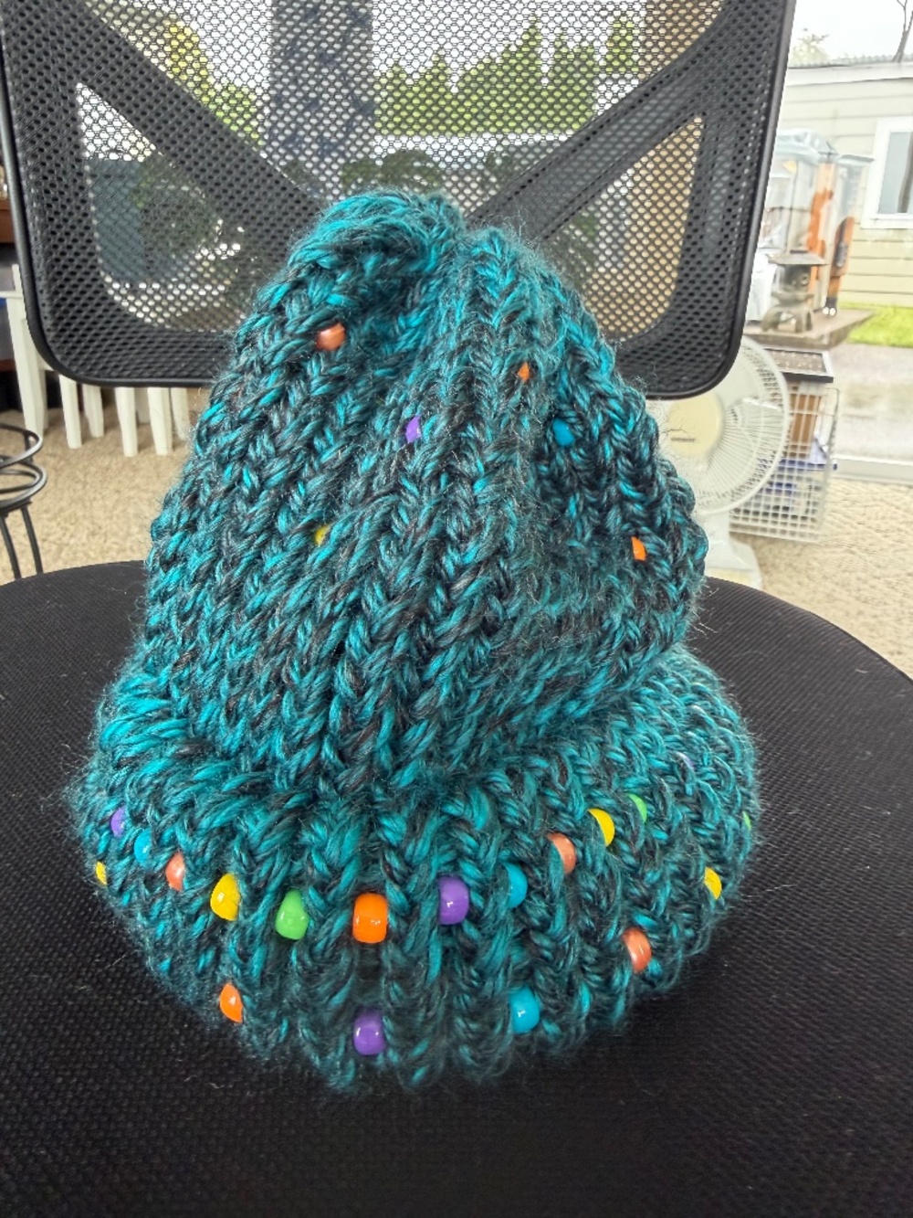 Crochet Sock hat handmade.  Nice and Warm!